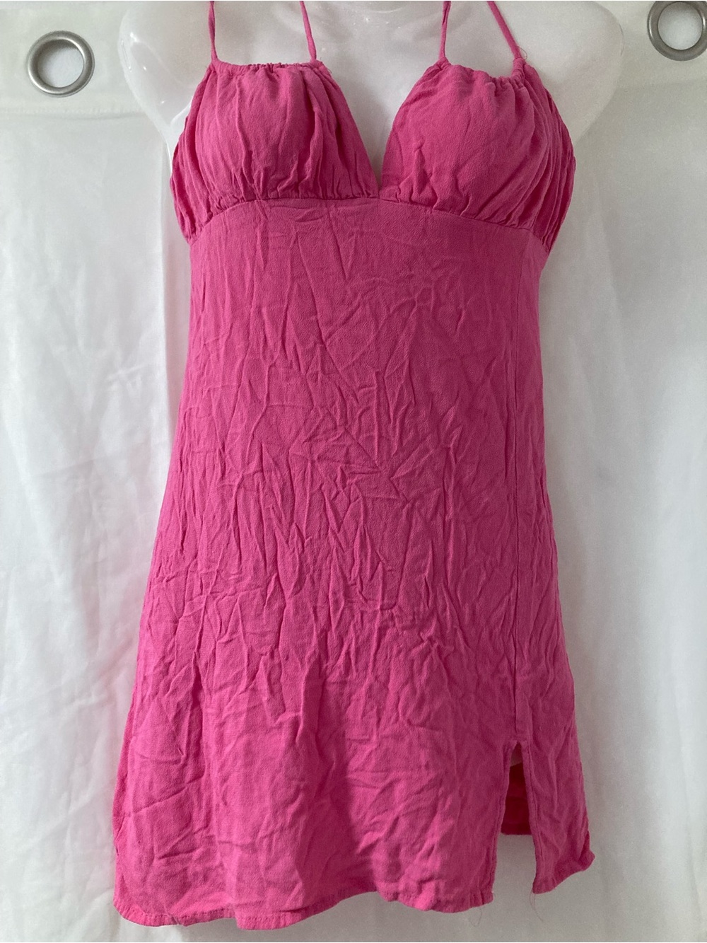 Garage Pink Y2K Ruched Bust Mini Dress Spaghetti Strap XS